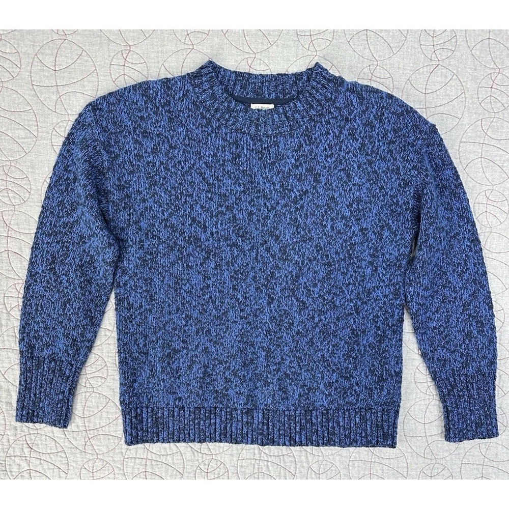L.L. Bean Cotton Ragg Crewneck Sweater Navy Blue Marled / Women's Large